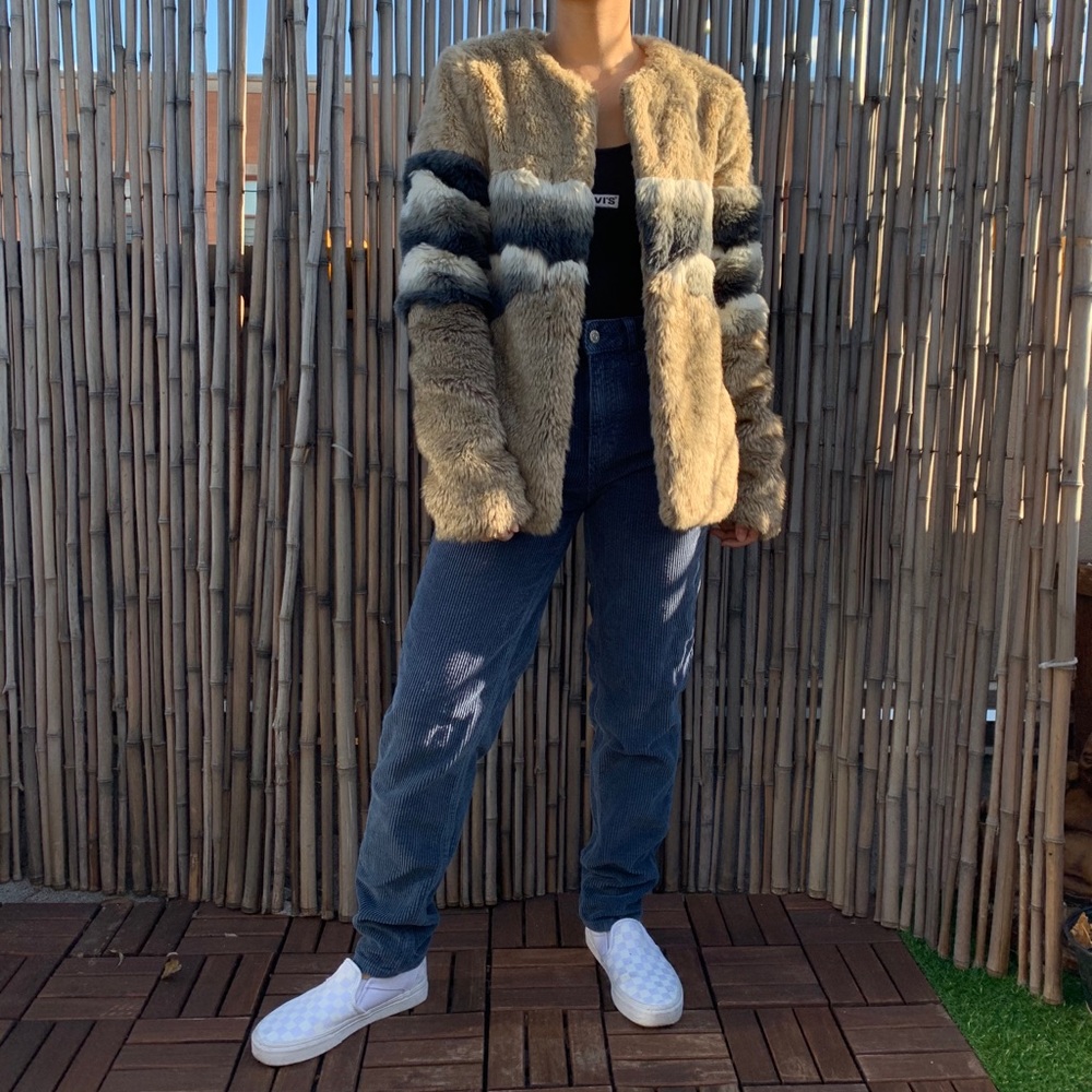Faux fur jacket sz M